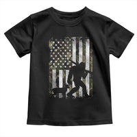 Bigfoot Deer Hunting Toddler T Shirt Camo US Flag Deer Elk Buck Hunting Hunter Dad