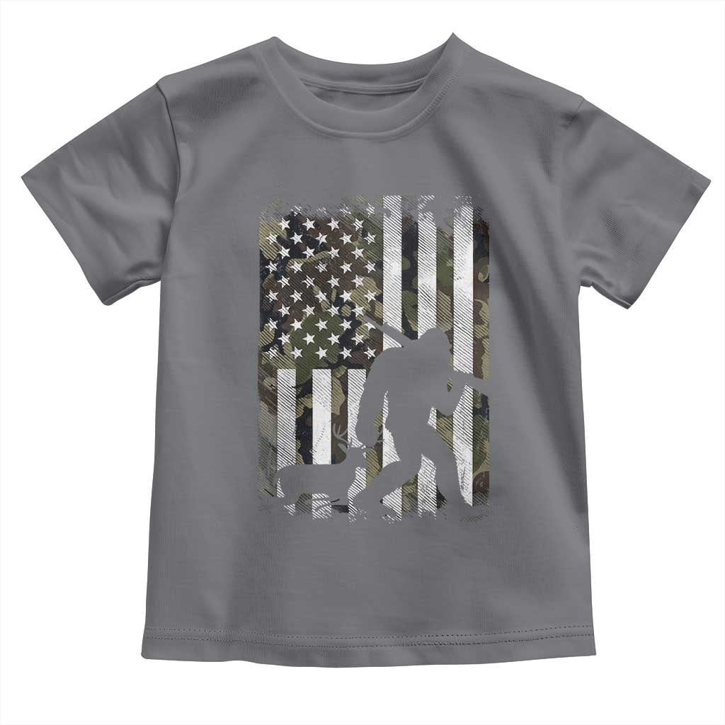 Bigfoot Deer Hunting Toddler T Shirt Camo US Flag Deer Elk Buck Hunting Hunter Dad