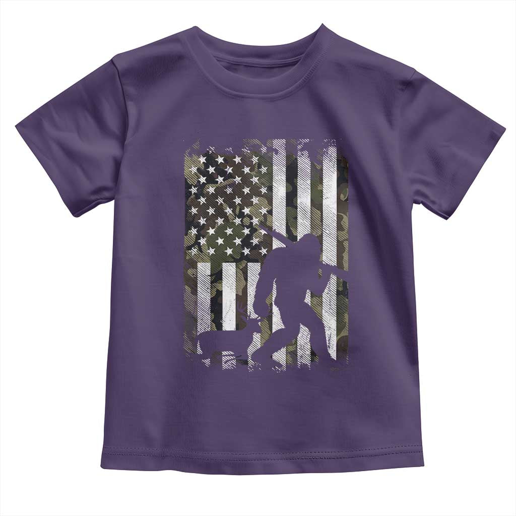 Bigfoot Deer Hunting Toddler T Shirt Camo US Flag Deer Elk Buck Hunting Hunter Dad