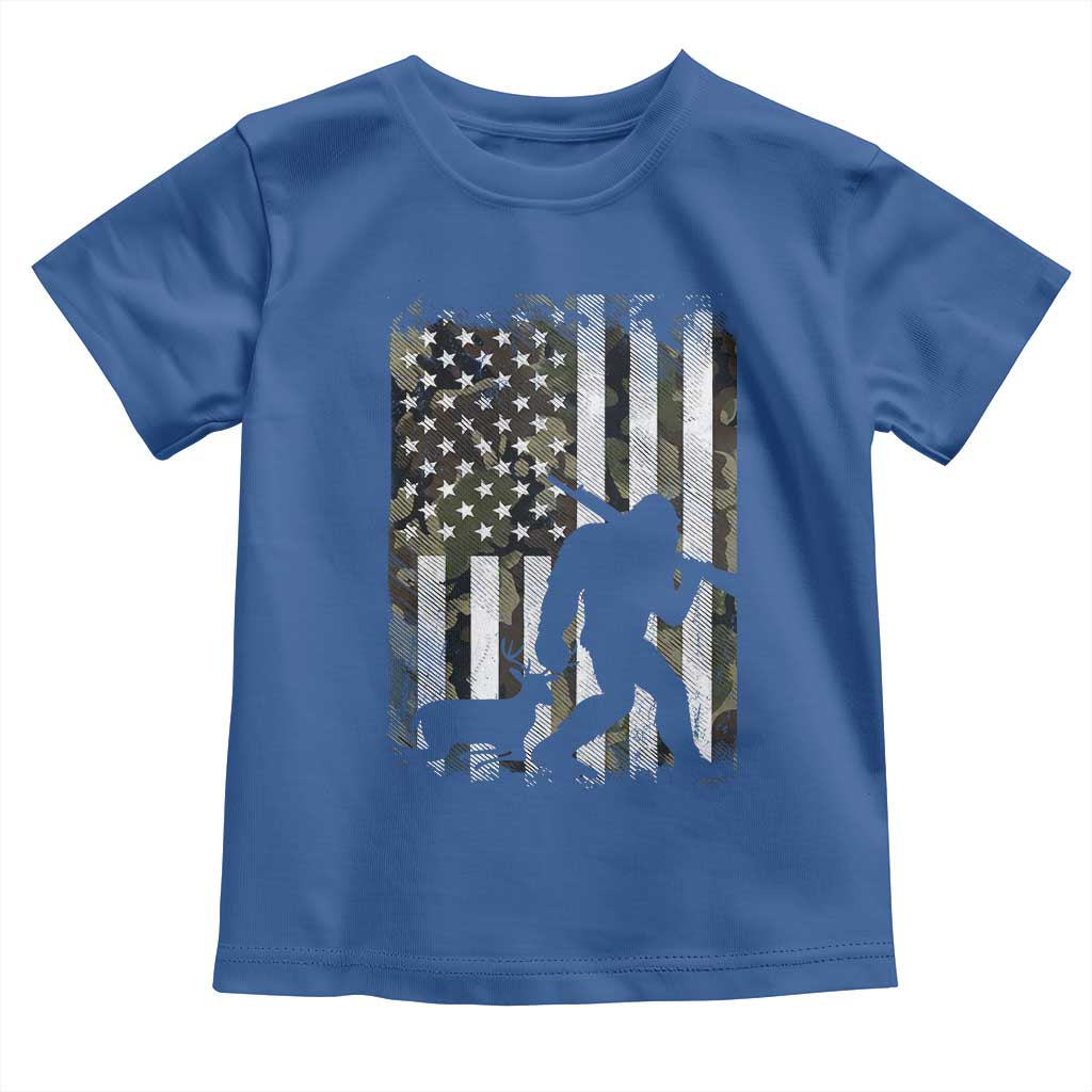 Bigfoot Deer Hunting Toddler T Shirt Camo US Flag Deer Elk Buck Hunting Hunter Dad