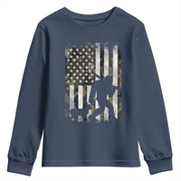 Bigfoot Deer Hunting Youth Sweatshirt Camo US Flag Deer Elk Buck Hunting Hunter Dad