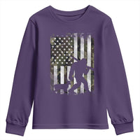 Bigfoot Deer Hunting Youth Sweatshirt Camo US Flag Deer Elk Buck Hunting Hunter Dad