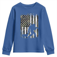 Bigfoot Deer Hunting Youth Sweatshirt Camo US Flag Deer Elk Buck Hunting Hunter Dad