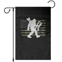 Bow Hunting Archer Bigfoot Garden Flag Sasquatch Camo US Flag Hunter Dad