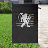 Bow Hunting Archer Bigfoot Garden Flag Sasquatch Camo US Flag Hunter Dad