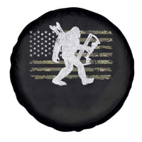 Bow Hunting Archer Bigfoot Spare Tire Cover Sasquatch Camo US Flag Hunter Dad
