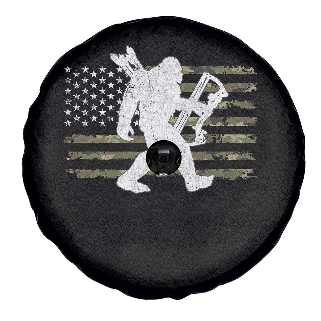 Bow Hunting Archer Bigfoot Spare Tire Cover Sasquatch Camo US Flag Hunter Dad