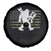 Bow Hunting Archer Bigfoot Spare Tire Cover Sasquatch Camo US Flag Hunter Dad