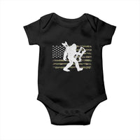 Bow Hunting Archer Bigfoot Baby Onesie Sasquatch Camo US Flag Hunter Dad
