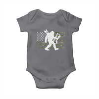 Bow Hunting Archer Bigfoot Baby Onesie Sasquatch Camo US Flag Hunter Dad