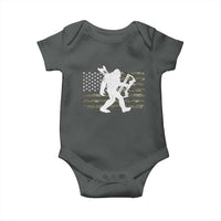 Bow Hunting Archer Bigfoot Baby Onesie Sasquatch Camo US Flag Hunter Dad