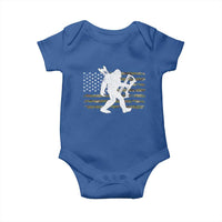 Bow Hunting Archer Bigfoot Baby Onesie Sasquatch Camo US Flag Hunter Dad