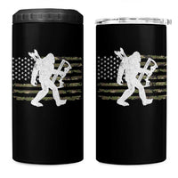 Bow Hunting Archer Bigfoot 4 in 1 Can Cooler Tumbler Sasquatch Camo US Flag Hunter Dad