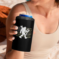Bow Hunting Archer Bigfoot 4 in 1 Can Cooler Tumbler Sasquatch Camo US Flag Hunter Dad