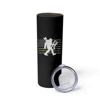 Bow Hunting Archer Bigfoot Skinny Tumbler Sasquatch Camo US Flag Hunter Dad