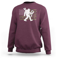 Bow Hunting Archer Bigfoot Sweatshirt Sasquatch Camo US Flag Hunter Dad