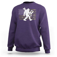 Bow Hunting Archer Bigfoot Sweatshirt Sasquatch Camo US Flag Hunter Dad