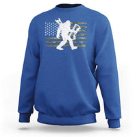 Bow Hunting Archer Bigfoot Sweatshirt Sasquatch Camo US Flag Hunter Dad