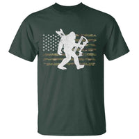 Bow Hunting Archer Bigfoot T Shirt Sasquatch Camo US Flag Hunter Dad