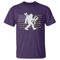 Bow Hunting Archer Bigfoot T Shirt Sasquatch Camo US Flag Hunter Dad