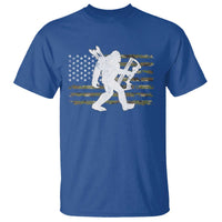 Bow Hunting Archer Bigfoot T Shirt Sasquatch Camo US Flag Hunter Dad