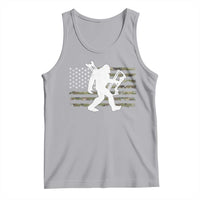 Bow Hunting Archer Bigfoot Tank Top Sasquatch Camo US Flag Hunter Dad