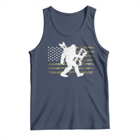 Bow Hunting Archer Bigfoot Tank Top Sasquatch Camo US Flag Hunter Dad