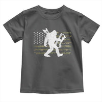 Bow Hunting Archer Bigfoot Toddler T Shirt Sasquatch Camo US Flag Hunter Dad