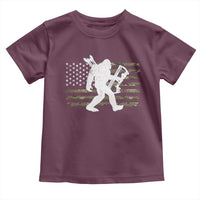 Bow Hunting Archer Bigfoot Toddler T Shirt Sasquatch Camo US Flag Hunter Dad
