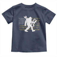 Bow Hunting Archer Bigfoot Toddler T Shirt Sasquatch Camo US Flag Hunter Dad