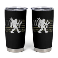 Bow Hunting Archer Bigfoot Tumbler Cup Sasquatch Camo US Flag Hunter Dad