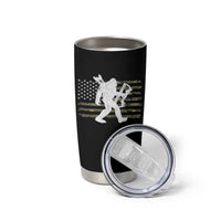 Bow Hunting Archer Bigfoot Tumbler Cup Sasquatch Camo US Flag Hunter Dad