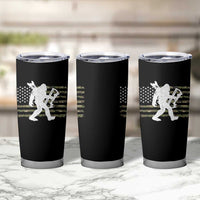 Bow Hunting Archer Bigfoot Tumbler Cup Sasquatch Camo US Flag Hunter Dad