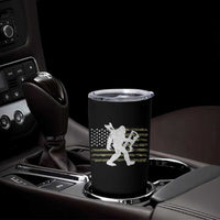 Bow Hunting Archer Bigfoot Tumbler Cup Sasquatch Camo US Flag Hunter Dad