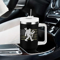 Bow Hunting Archer Bigfoot Tumbler With Handle Sasquatch Camo US Flag Hunter Dad