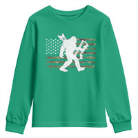Bow Hunting Archer Bigfoot Youth Sweatshirt Sasquatch Camo US Flag Hunter Dad