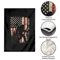 Bow Hunting Bigfoot America Flag Garden Flag Patriotic Sasquatch With Archer Hunter Dad