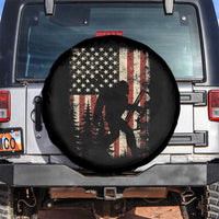 Bow Hunting Bigfoot America Flag Spare Tire Cover Patriotic Sasquatch With Archer Hunter Dad