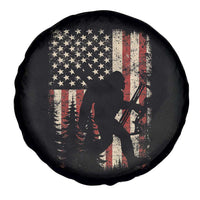 Bow Hunting Bigfoot America Flag Spare Tire Cover Patriotic Sasquatch With Archer Hunter Dad