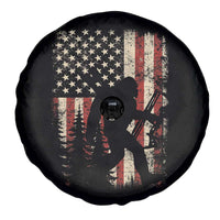 Bow Hunting Bigfoot America Flag Spare Tire Cover Patriotic Sasquatch With Archer Hunter Dad