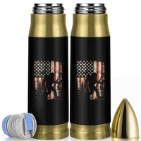 Bow Hunting Bigfoot America Flag Bullet Tumbler Patriotic Sasquatch With Archer Hunter Dad