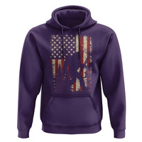 Bow Hunting Bigfoot America Flag Hoodie Patriotic Sasquatch With Archer Hunter Dad