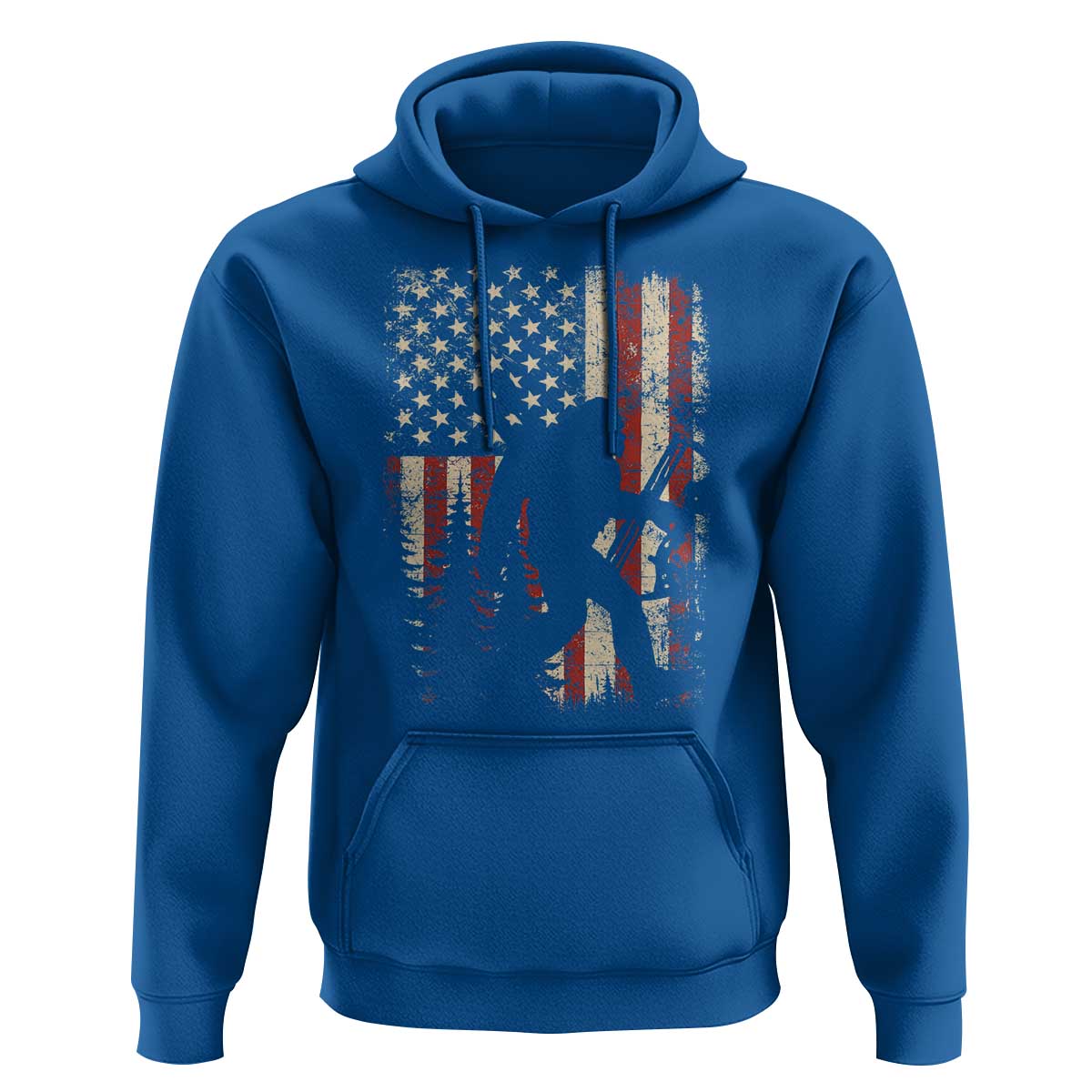 Bow Hunting Bigfoot America Flag Hoodie Patriotic Sasquatch With Archer Hunter Dad