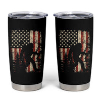 Bow Hunting Bigfoot America Flag Tumbler Cup Patriotic Sasquatch With Archer Hunter Dad