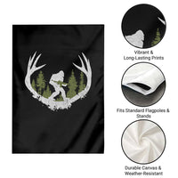 Bigfoot Gun Owner Garden Flag Retro Deer Hunting Sasquatch Hunter Dad