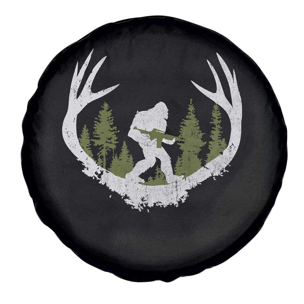 Bigfoot Gun Owner Spare Tire Cover Retro Deer Hunting Sasquatch Hunter Dad