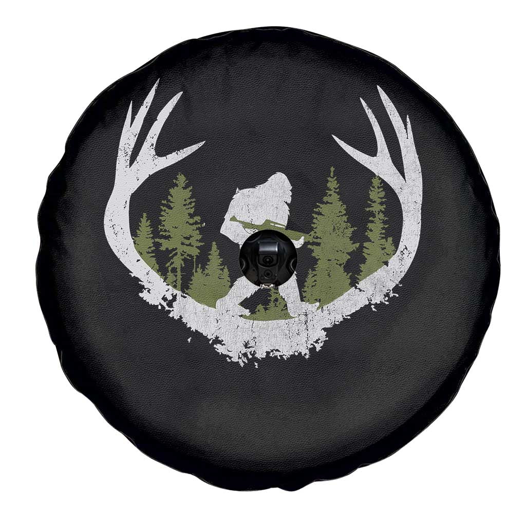 Bigfoot Gun Owner Spare Tire Cover Retro Deer Hunting Sasquatch Hunter Dad