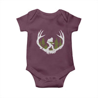 Bigfoot Gun Owner Baby Onesie Retro Deer Hunting Sasquatch Hunter Dad