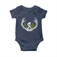 Bigfoot Gun Owner Baby Onesie Retro Deer Hunting Sasquatch Hunter Dad