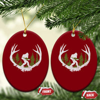 Bigfoot Gun Owner Ceramic Ornament Retro Deer Hunting Sasquatch Hunter Dad